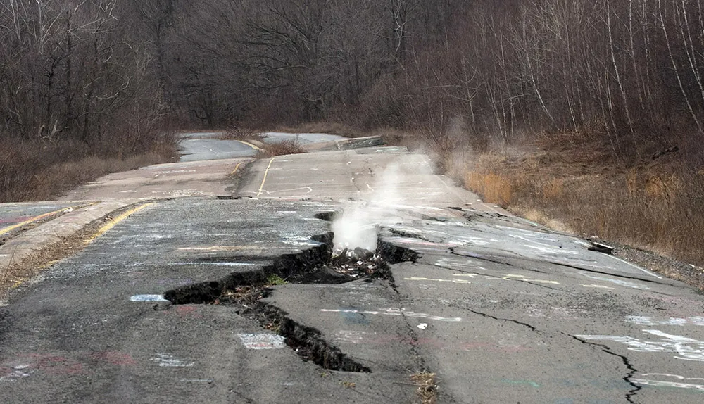A coal fire has been burning underground in Centralia, PA © Getty Images)