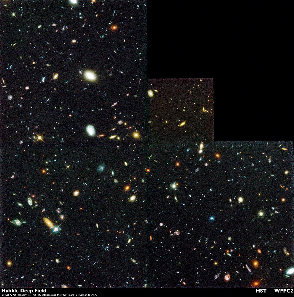 In 1996, Hubble captured this Deep Field image, which shows a view stretching to the Universe’s visible horizon © R Williams/the Hubble Deep Field Team /NASA/ESA