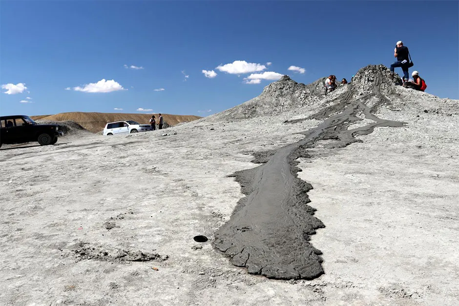 Mud flowing from a mud volcano in Azerbaijan © Petr Brož (Czech Academy of Sciences)