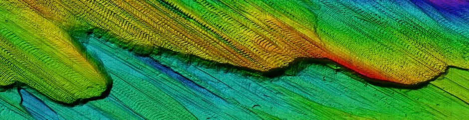 Bathymetric data of the grounding-zone wedge complex, derived from an AUV-deployed multibeam echo sounder © Julian Dowdeswell