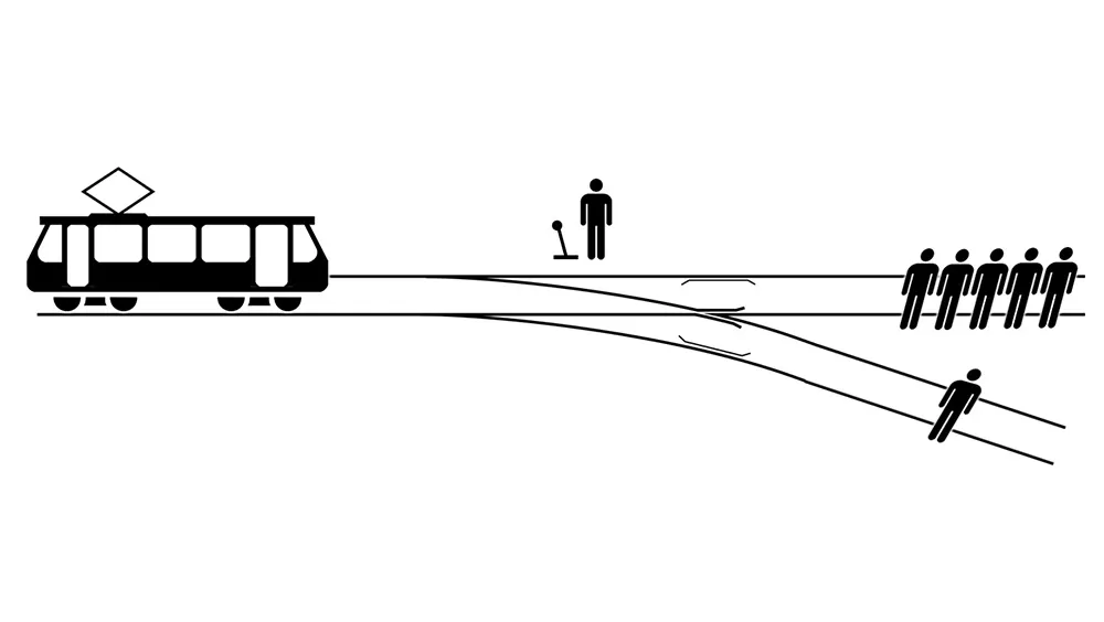 Illustration of the Trolley Problem © McGeddon / Wikimedia Commons