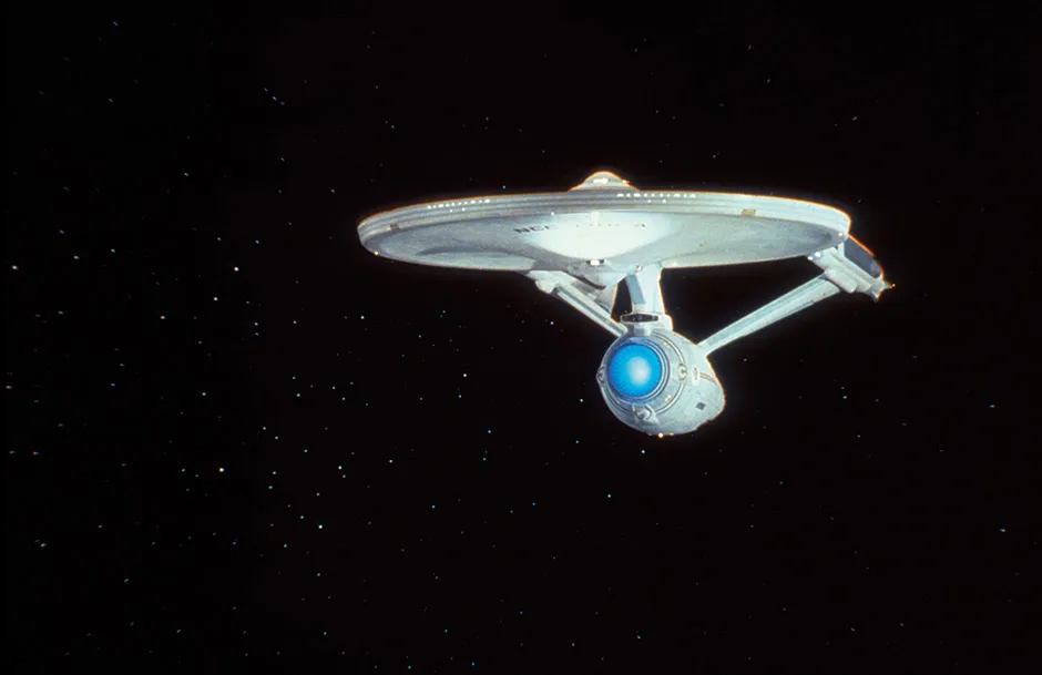 Star Trek's USS Enterprise, the iconic warp-capable ship © Alamy