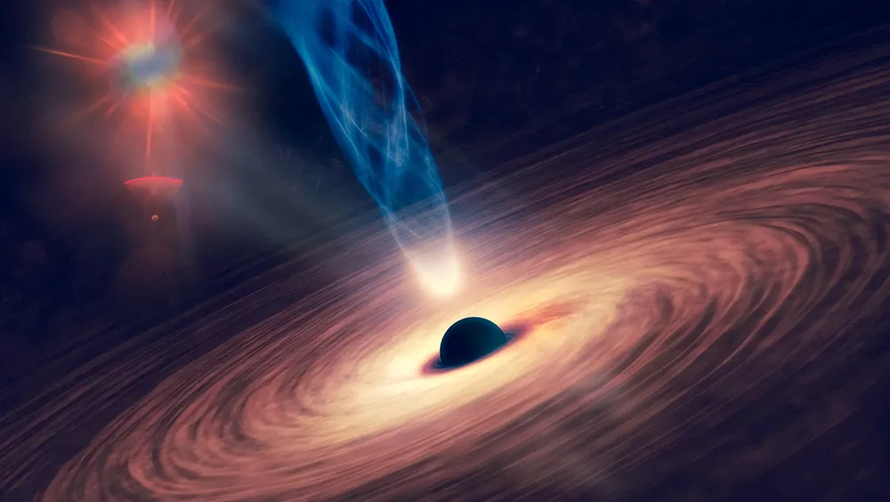 Black hole illustration with distinctive jets © Getty Images