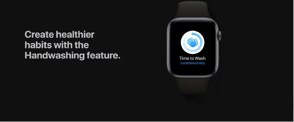 The Apple Watch will be able to prompt users to wash their hands correctly © Apple