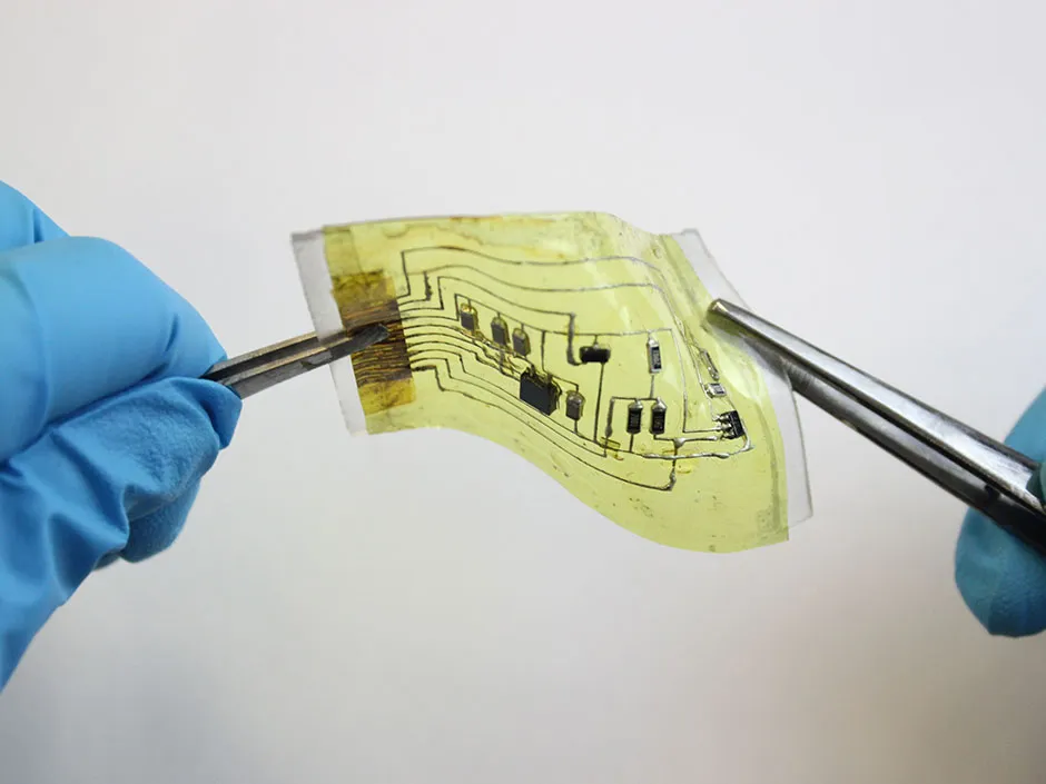 An “electronic skin” device developed by scientists at the University of Colorado at Boulder © Chuanqian Shi/University of Colorado Boulder