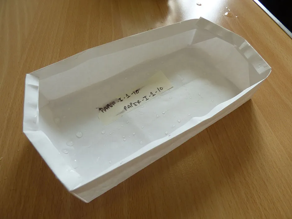 A boat made of waterproof paper – a “simple” tool created by the study participants © University of Exeter