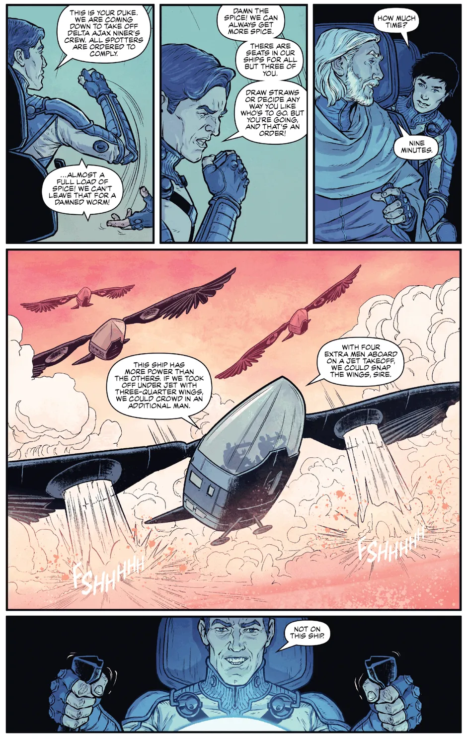Page 83 of Dune: The Graphic Novel, adapted by Brian Herbert and Kevin J. Anderson, illustrated by Raúl Allen and Patricia Martín, published by Abrams ComicArts © 2020 Herbert Properties LLC