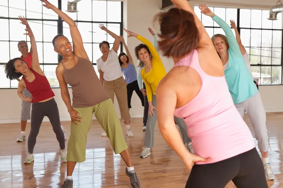 people at an aerobics class