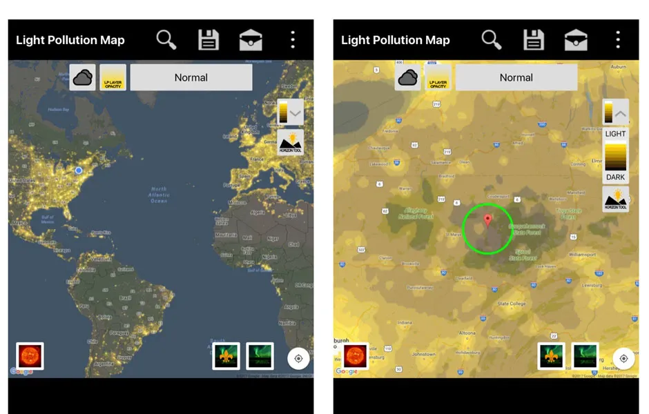 The best 5 apps all stargazers should download right now © Light Pollution Map