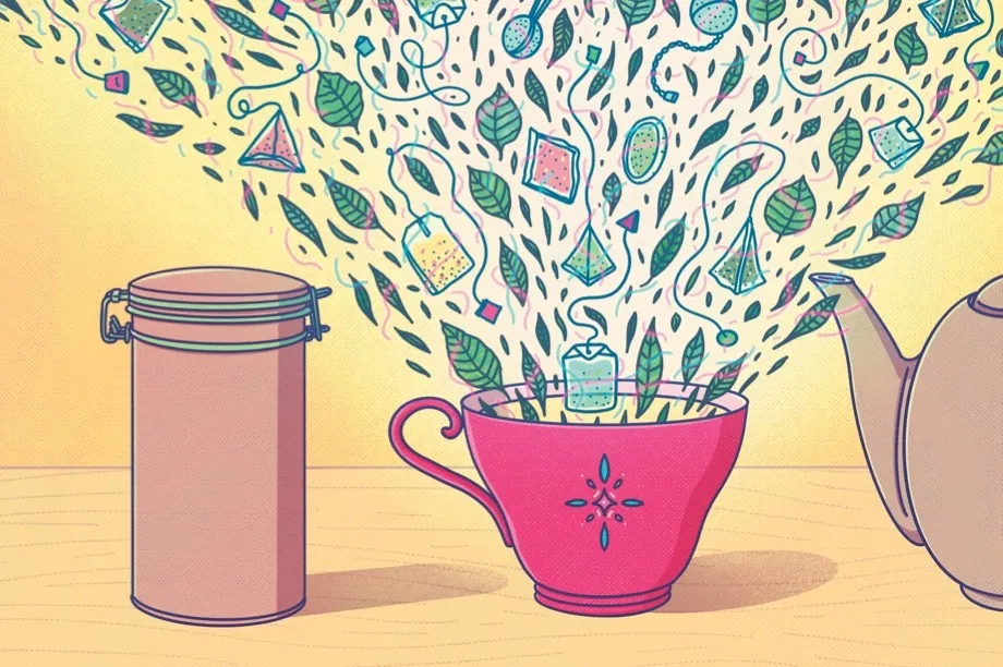 Illustration of a cup of tea © Laurent Hrybyk
