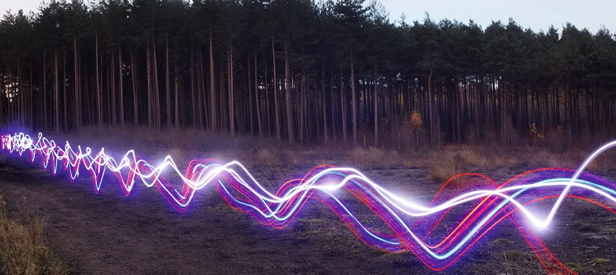 A wave-like light trail © Getty Images