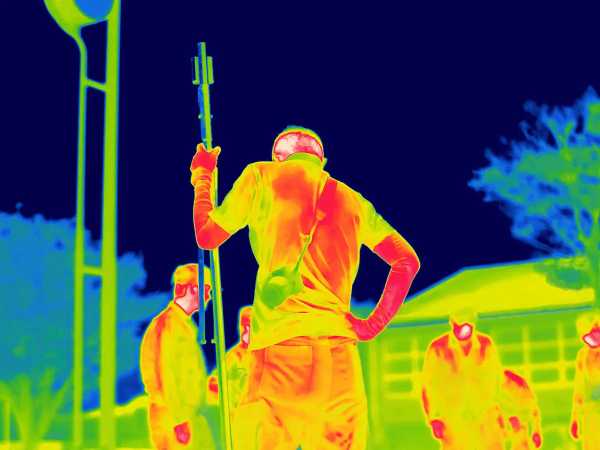 Thermal image of residents from Fukushima Nuclear disaster