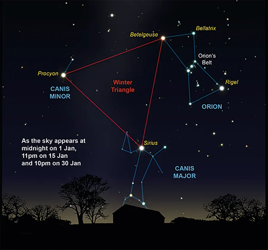 How can I see the Winter Triangle? © Peter Lawrence