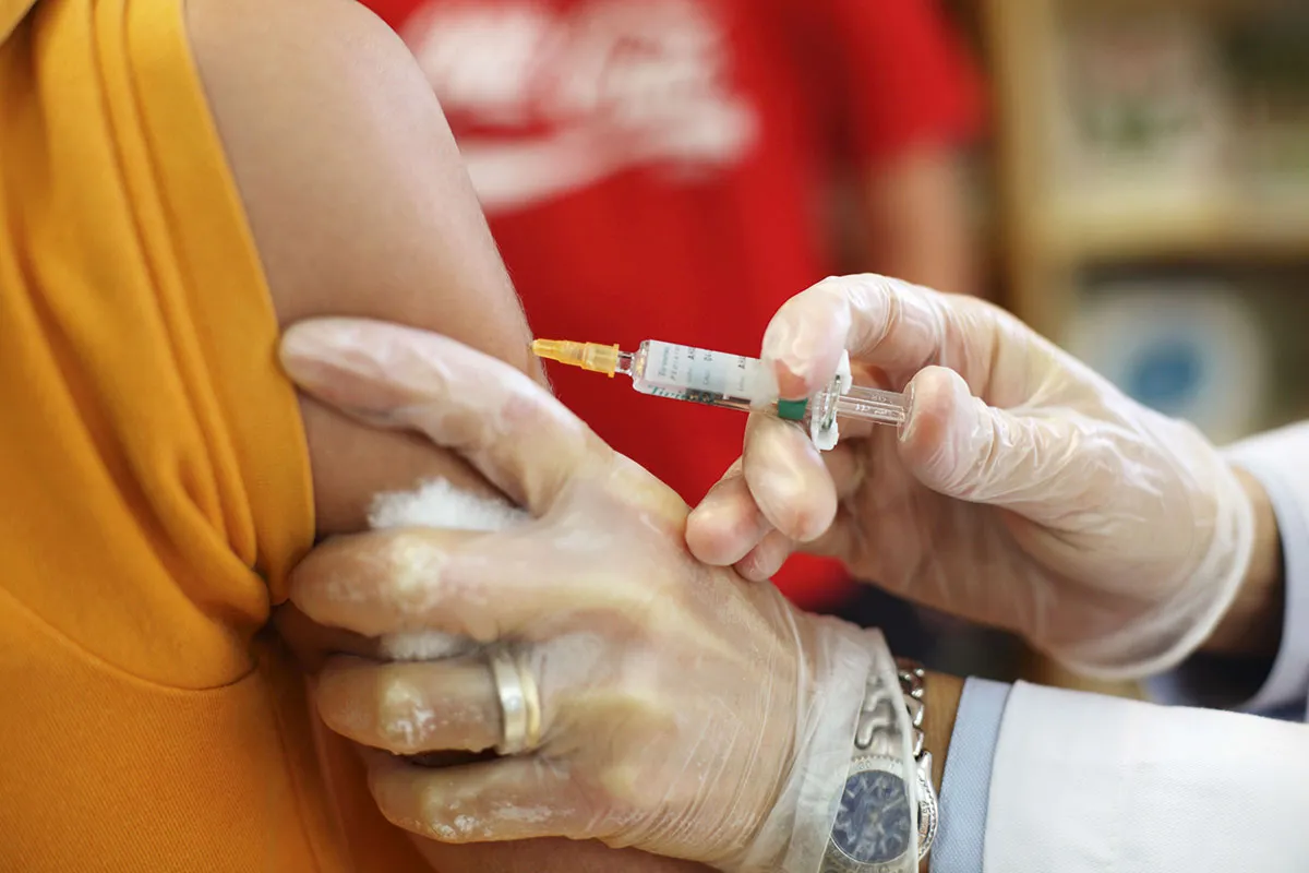 Person receiving an injection