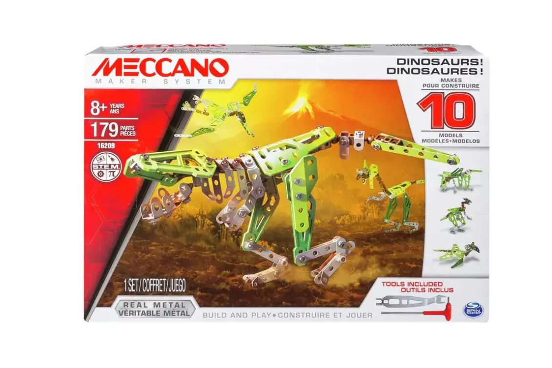 Meccano 10-in-1 Dinosaur Set