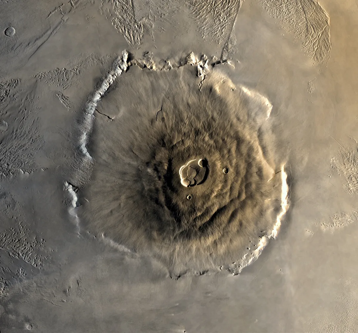 The Olympus Mons volcano on Mars