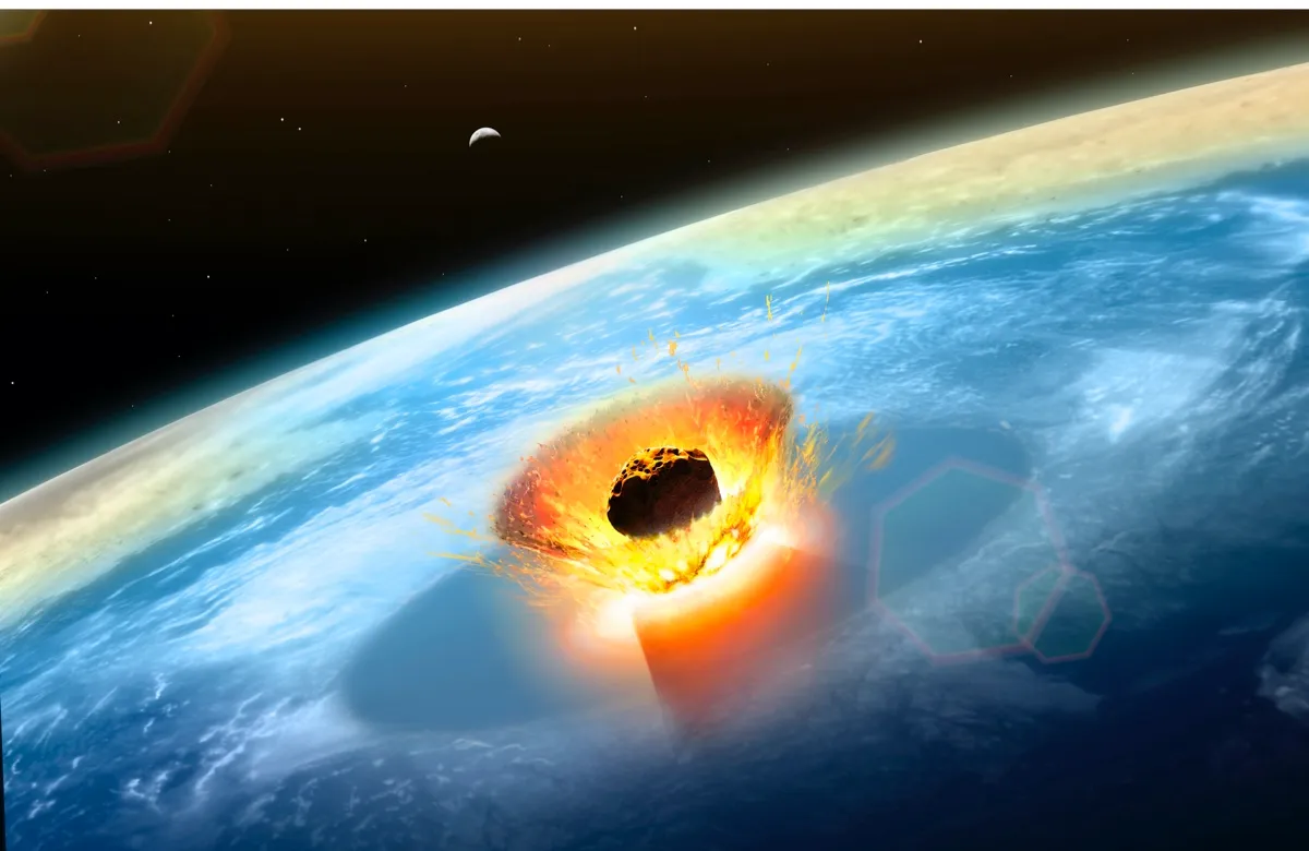 Graphic of asteroid impacting into Yucatan peninsula © Getty Images