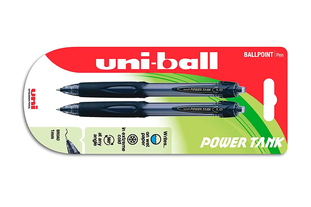 The Uni Ball Power Tank are brilliant for use outdoors in any weather and is one of the best hiking accessories