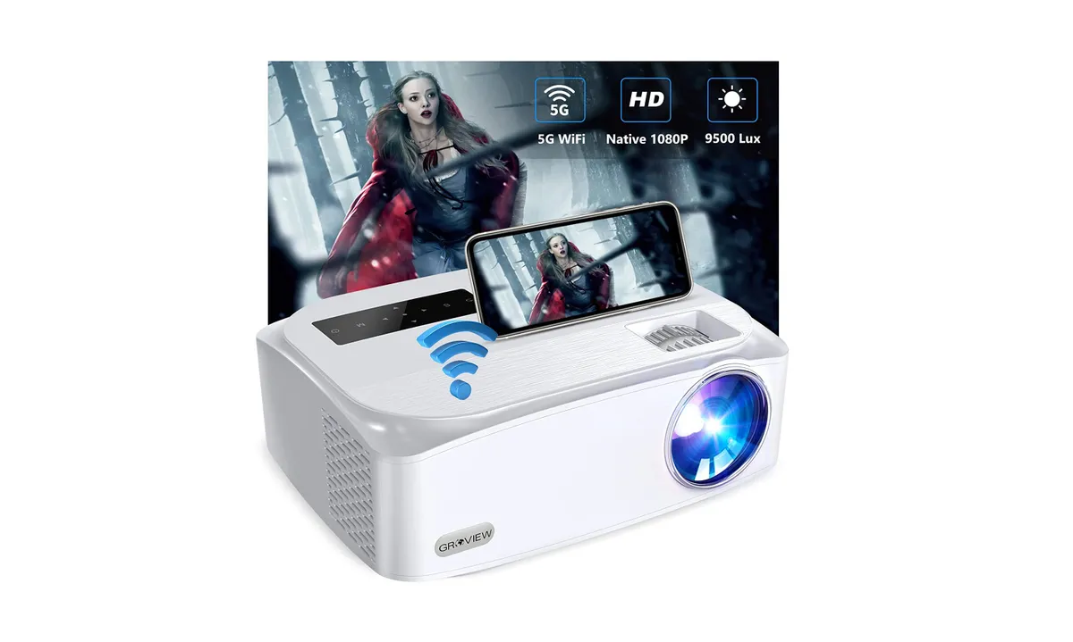 Groview 9500 Lux WiFi Projector on white background