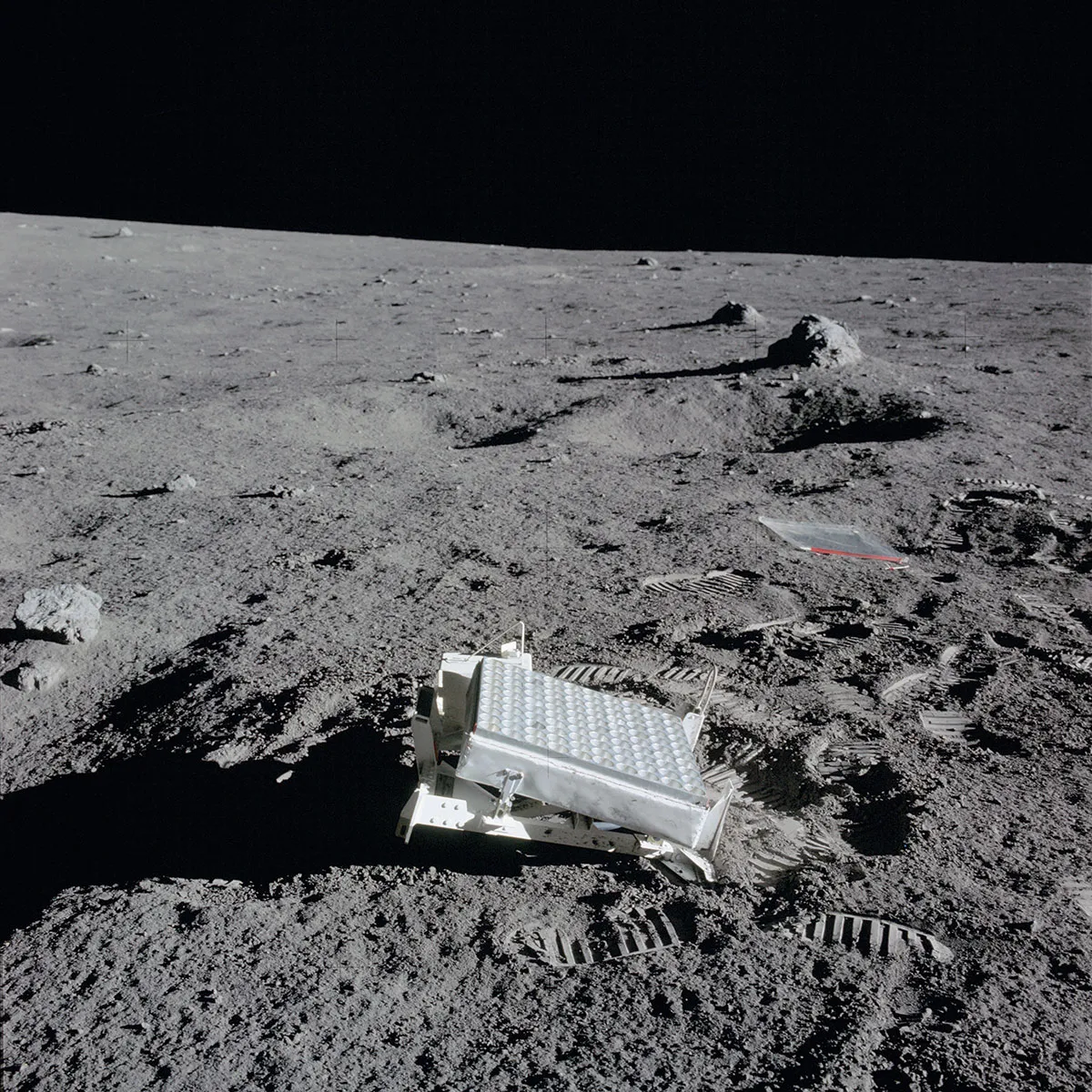 Laser reflector left by Apollo 14 on the Moon