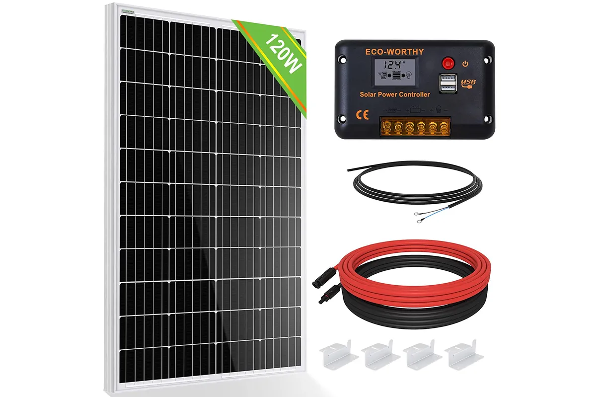 Eco-Worthy 120W Solar Panel Kit on a white background