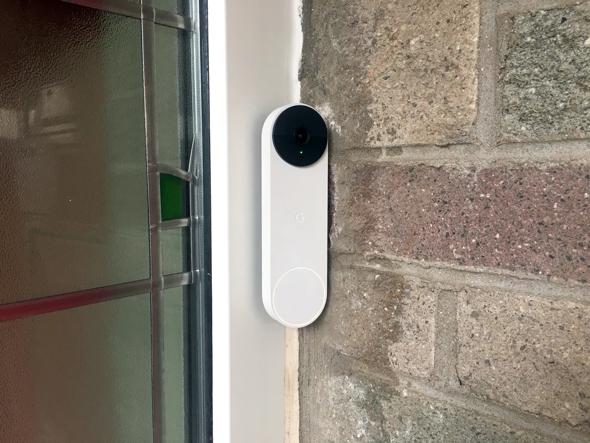 Google Nest Pro doorbell review - the doorbell in position