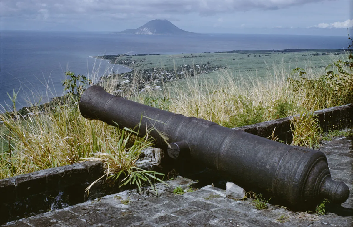 A cannon in the historical fortress on Brimstone Hill, St. Kitts
