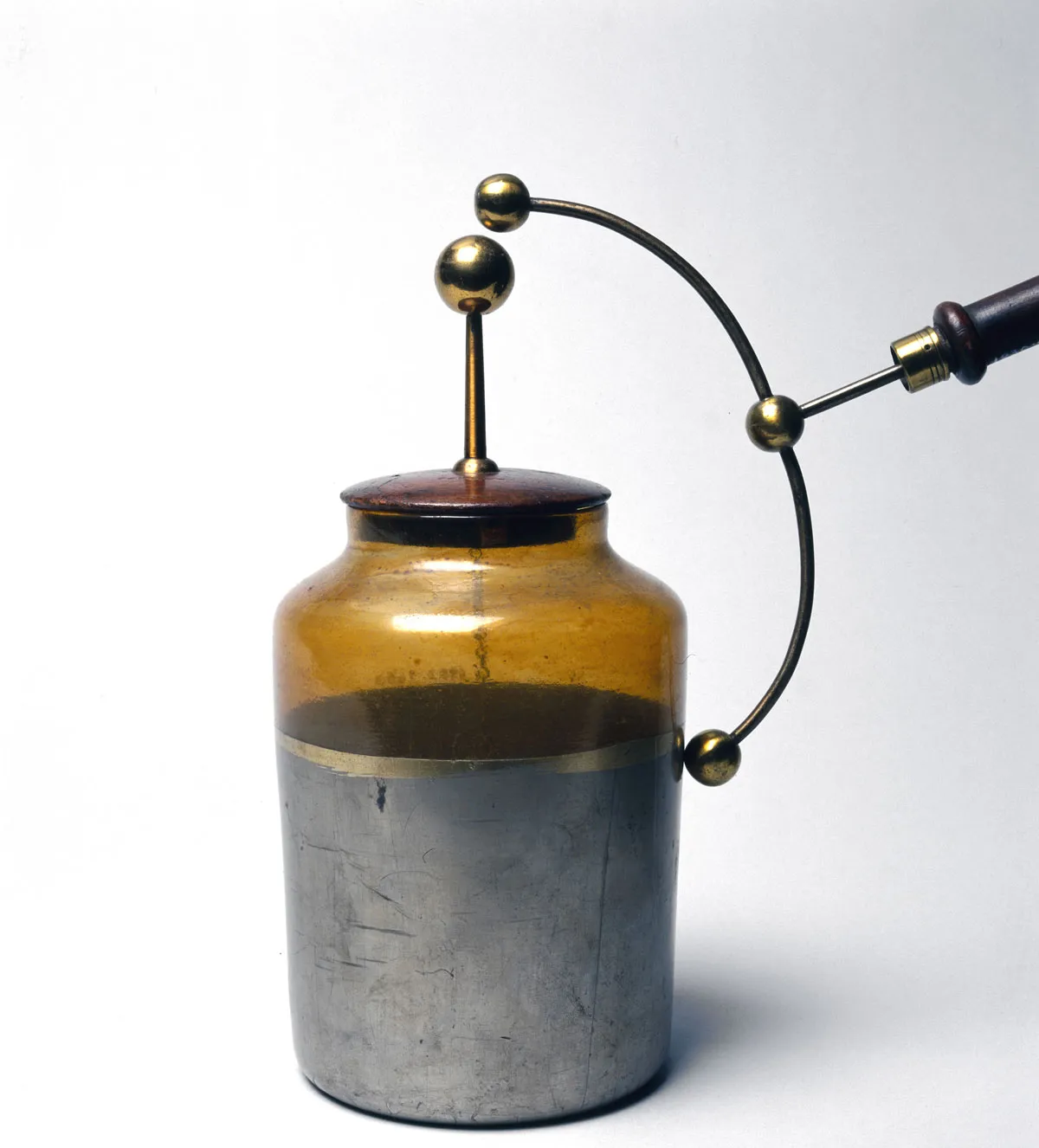 The Leyden jar was an early capacitor, or a device for storing an electric charge. Photo by SSPL/Getty Images)