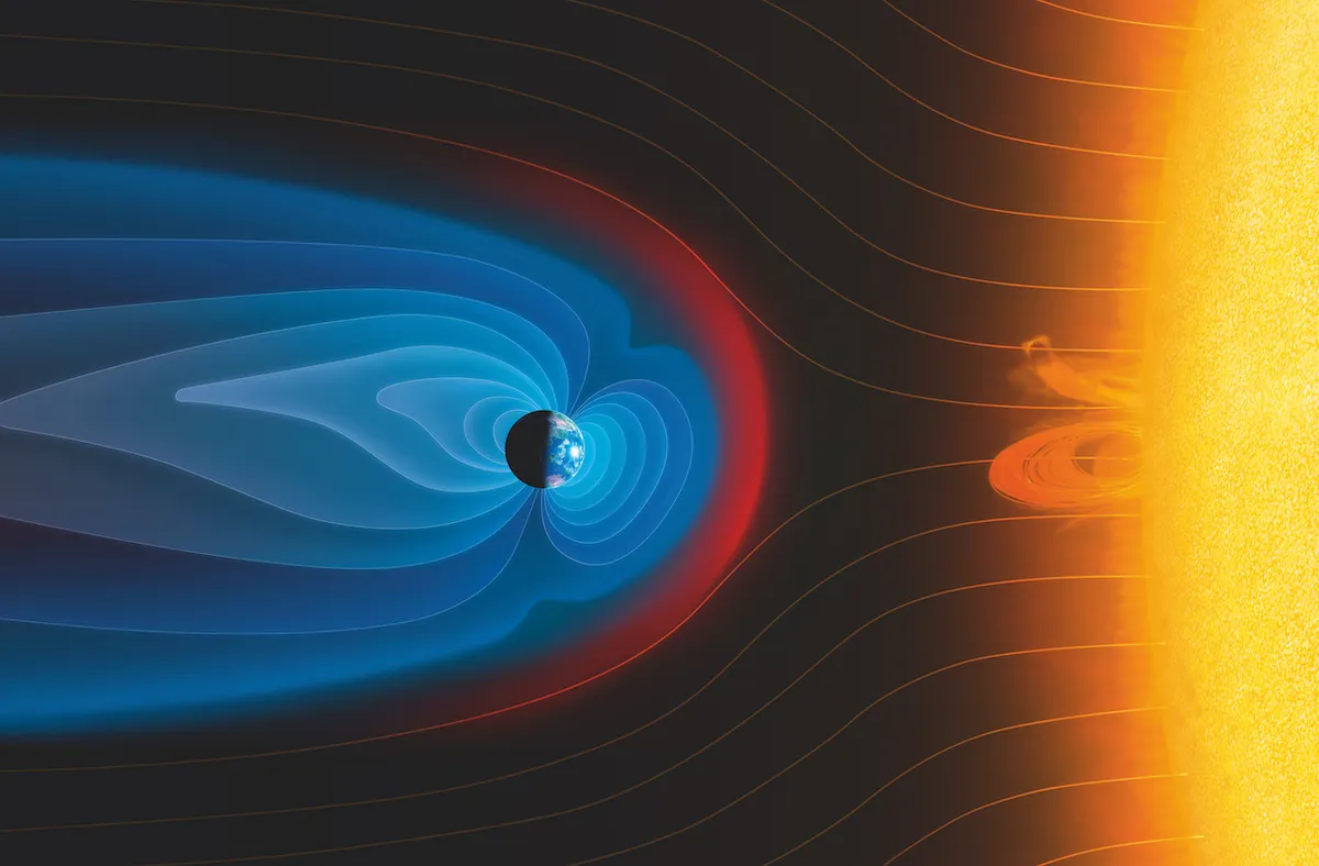 An illustration of Earth's magnetic field