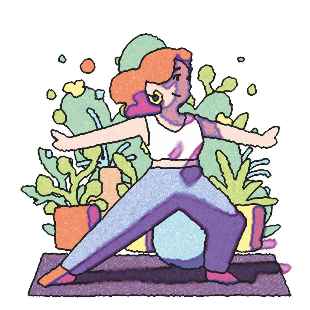 Illustration of woman practising yoga
