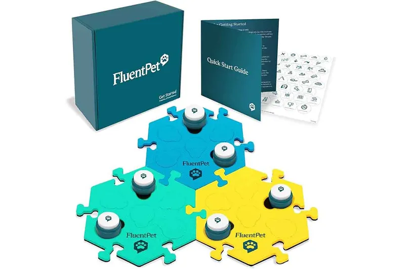 The complete FluentPet set including buttons and mat and instructions