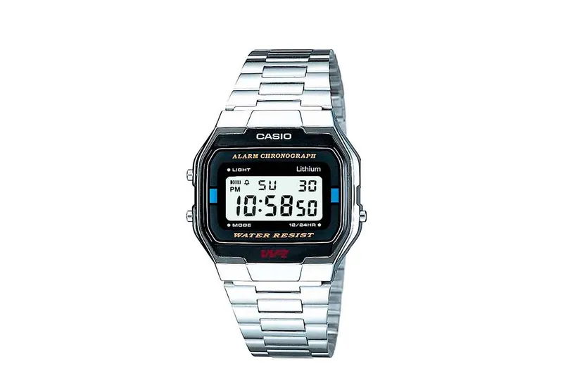 The Casio A163WA-1QES on a white background