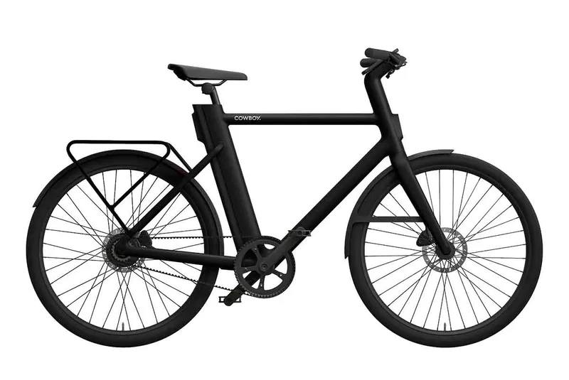 The Cowboy Cruiser bike in black from the side