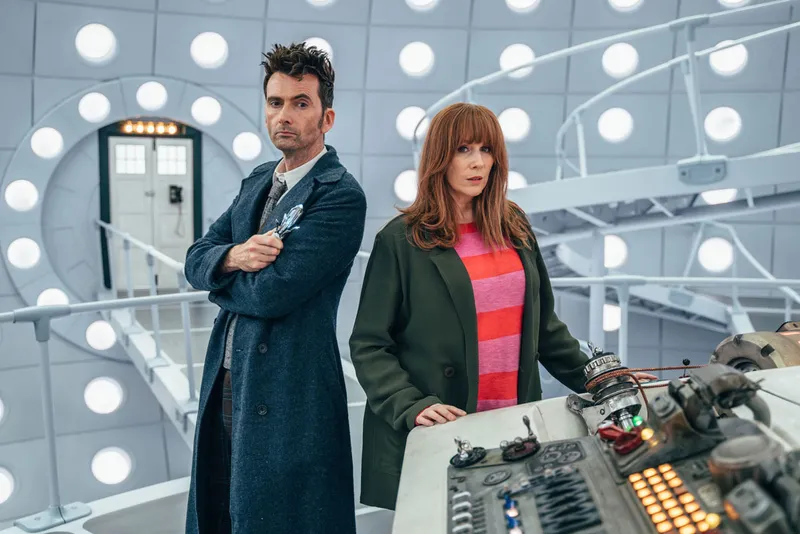 David Tennant as The Doctor, and Catherine Tate as Donna Noble in Doctor Who.