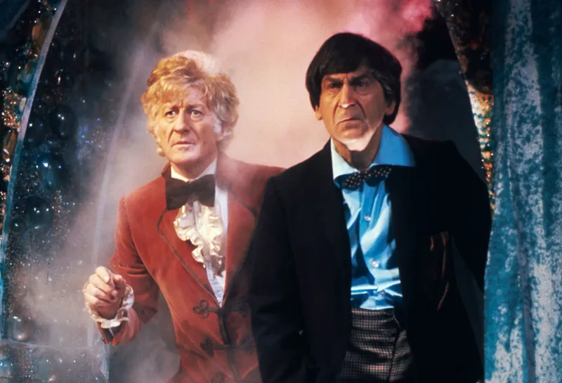 Jon Pertwee and Patrick Troughton in Doctor Who.