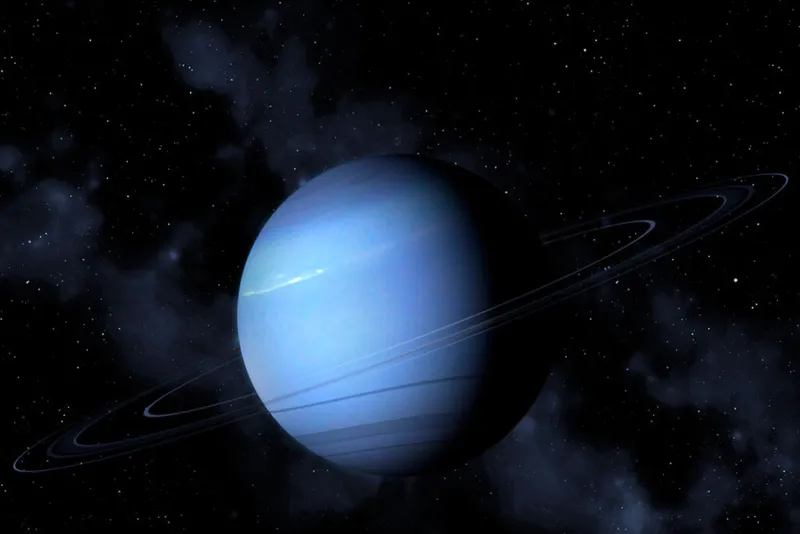 Planet Neptune, the eighth planet from the Sun, in space.