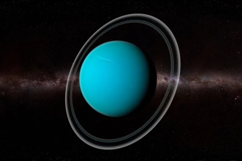 Uranus, the seventh planet from the Sun, in space.