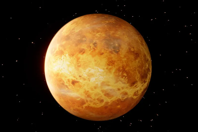 Venus, the second planet in the Solar System, in space.