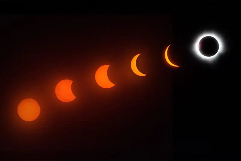 Solar eclipse phases.