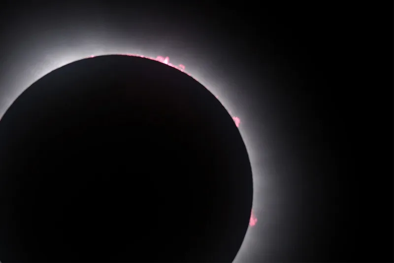Close up of total solar eclipse.