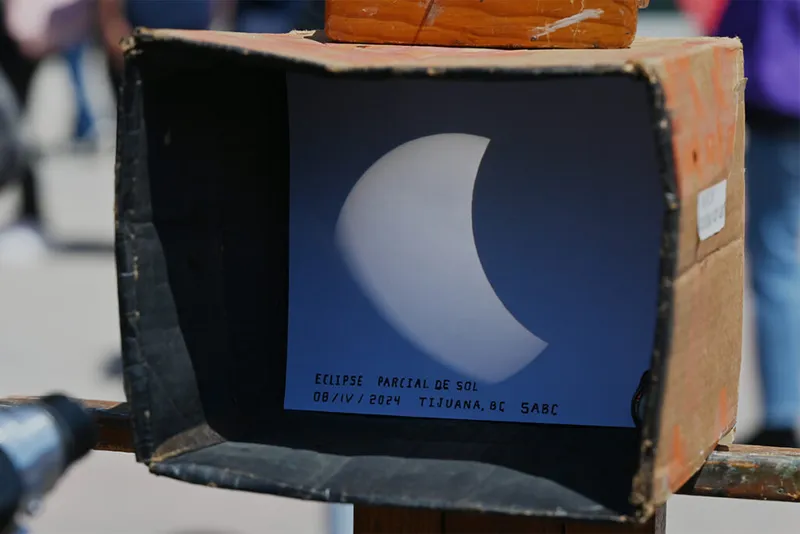 Eclipse seen on TV Screen.