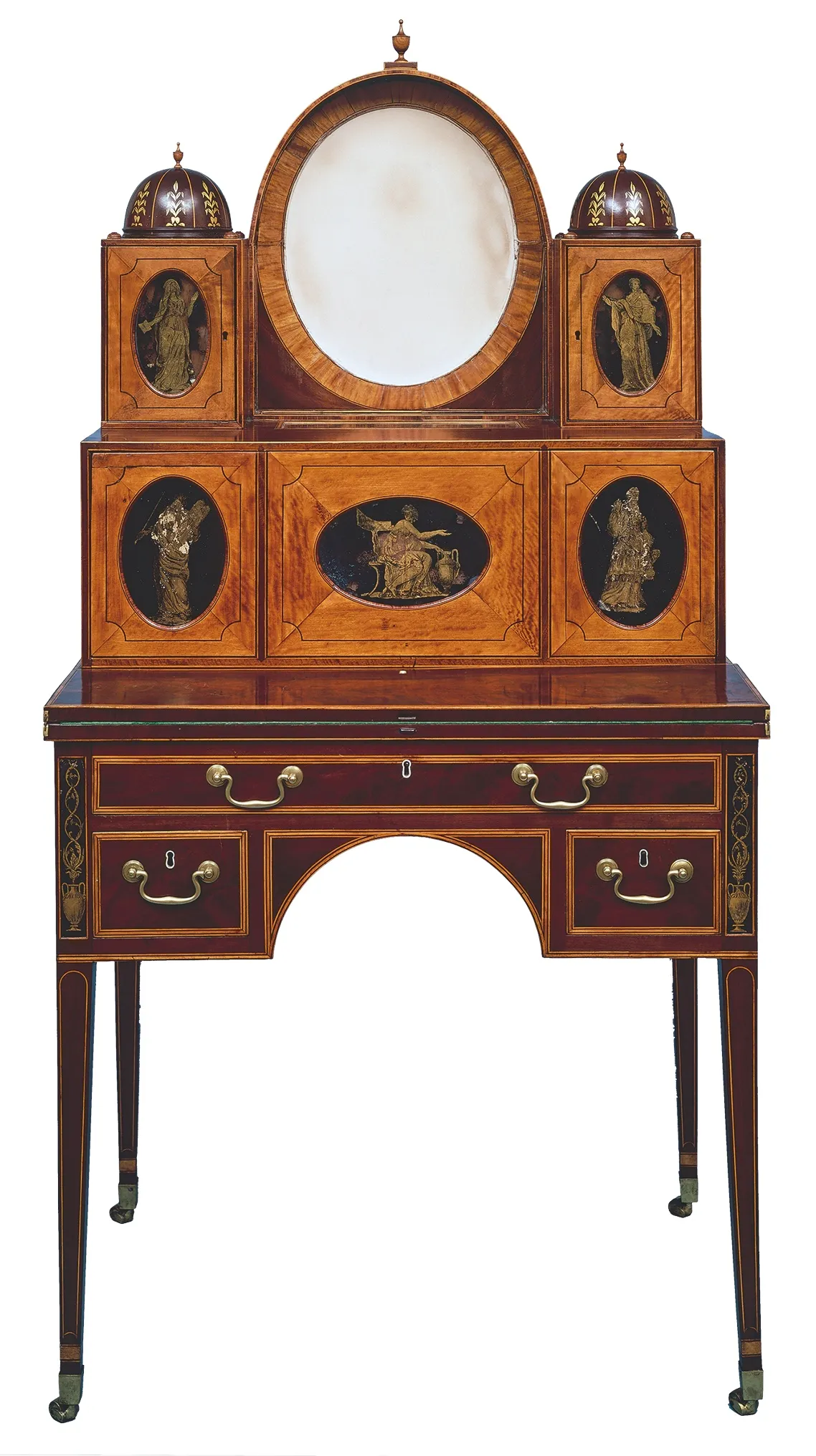 This writing desk with lift top from a design by Thomas Sheraton c1795-1810 at Winterthur Museum, Garden & Library in Delaware in the US.