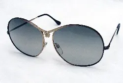 A pair of black polaroid sunglasses