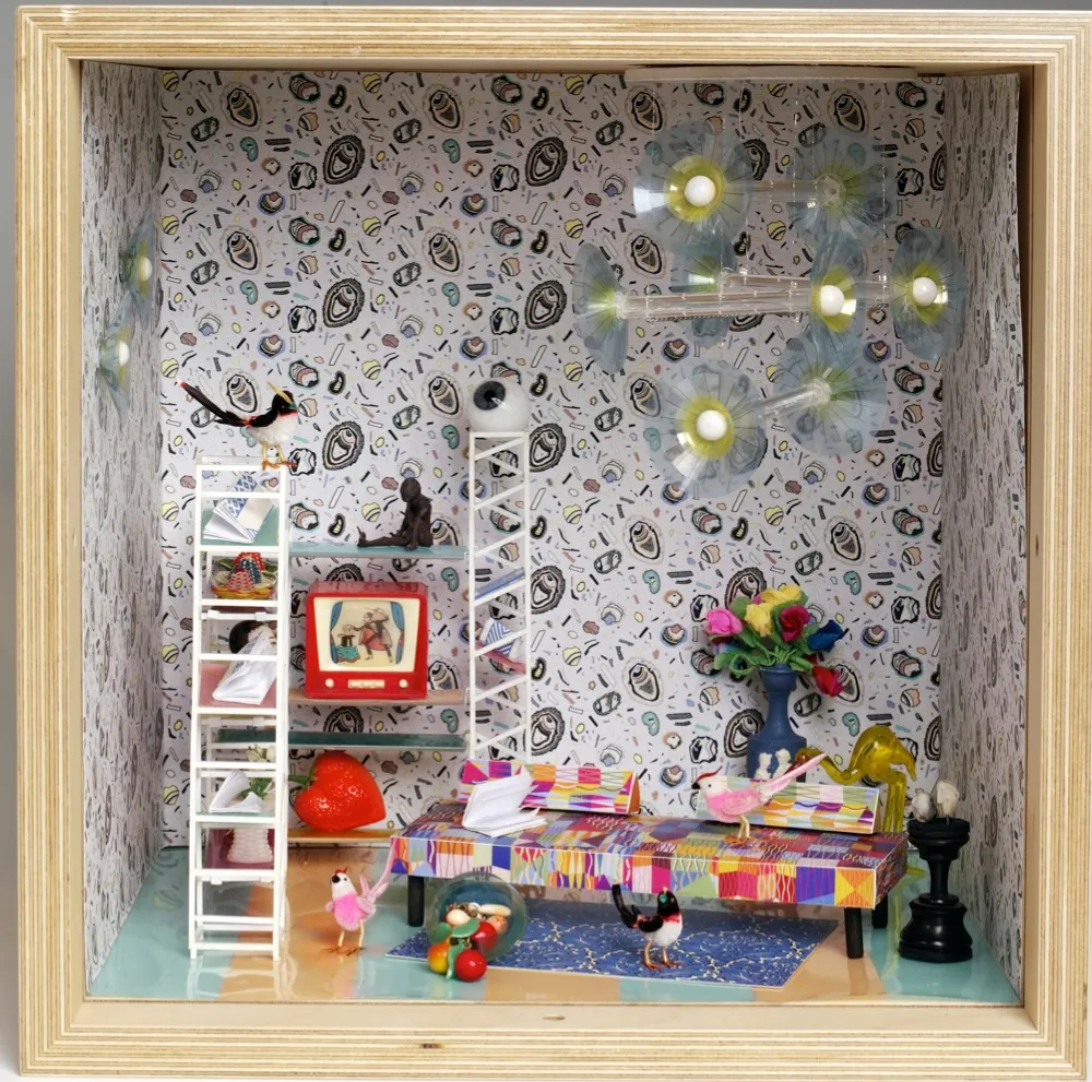 A colourful children's bedroom in a dolls house