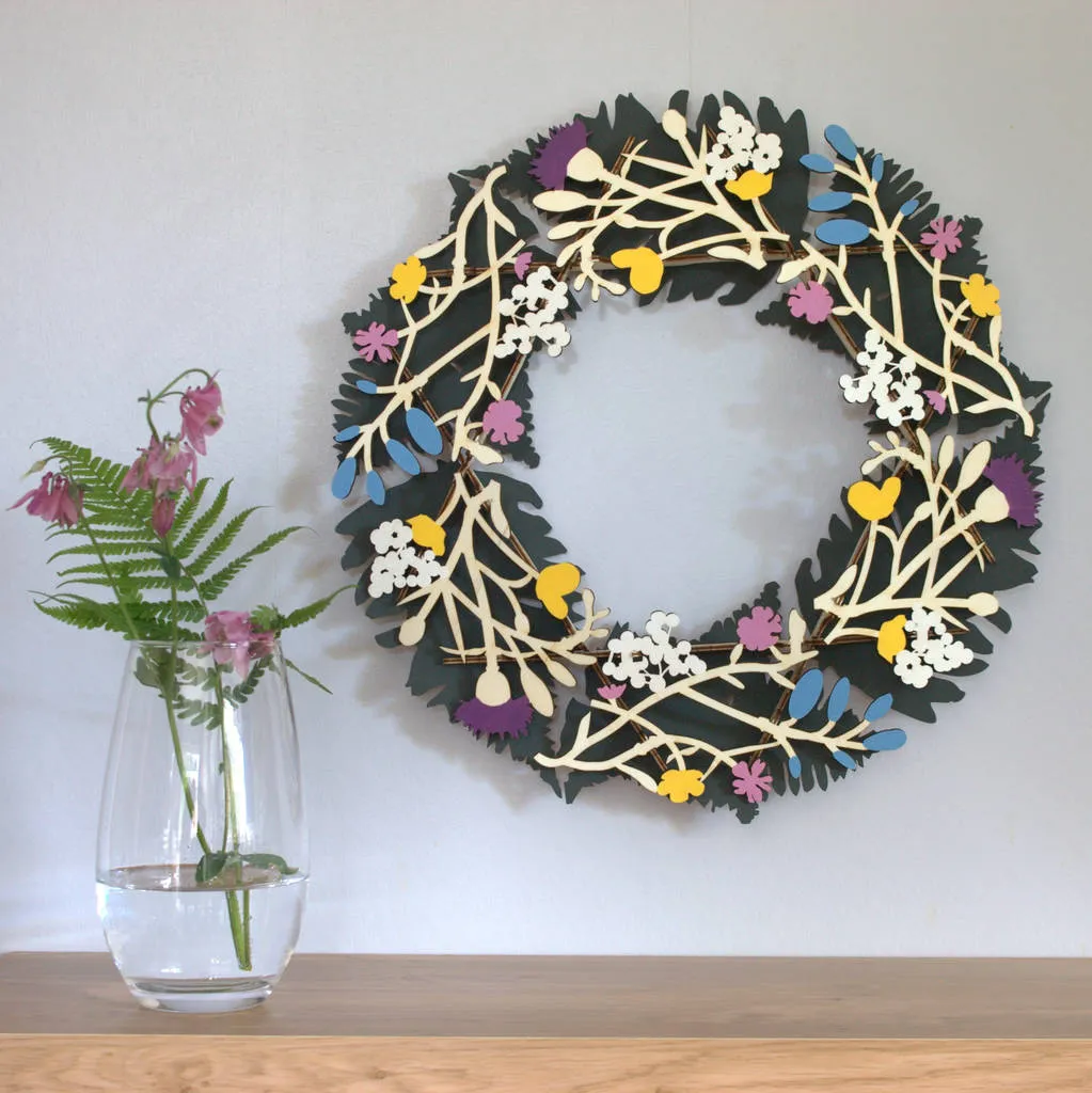 Wildflower spring wreath, £58, Not on the High Street