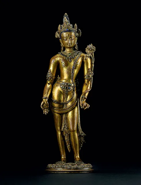 A 14th century bronze figure of Padmapani, sold at Christie's in 2012