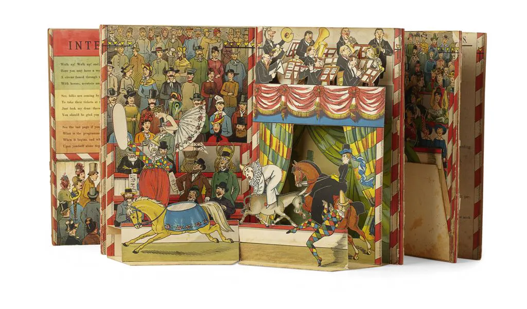 A colourful antique circus pop-up book that recently sold at auction