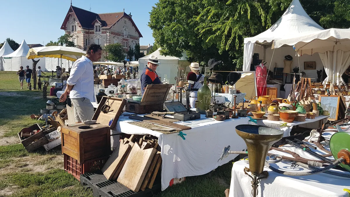 Antiques dealers set out their wares at open-air brocantes throughout the year