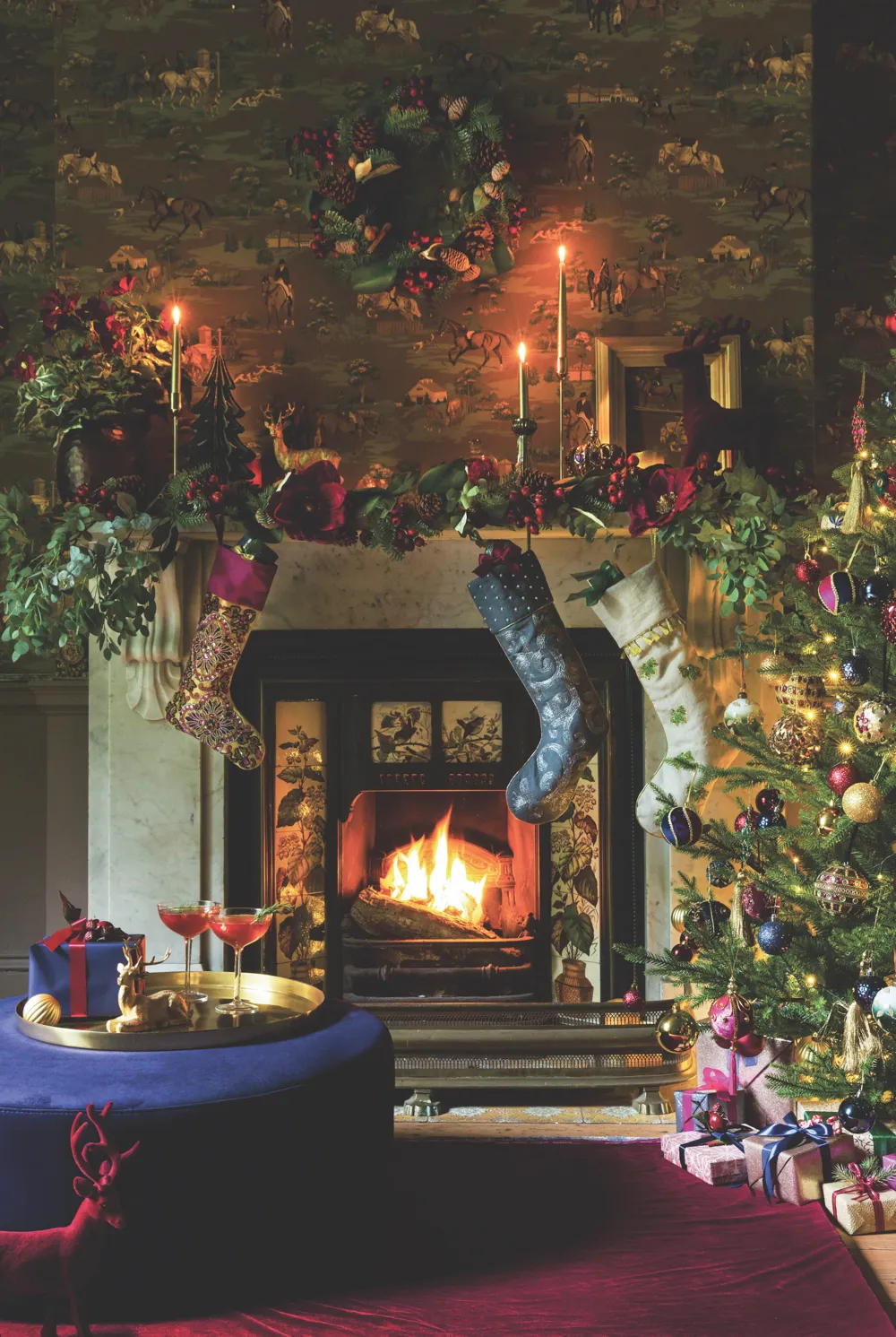 Channel the drama and decadence of a Victorian Christmas celebration when recreating this look from Amara. Baubles and stockings in jewel tones as well as rich velvets create an opulent feel.