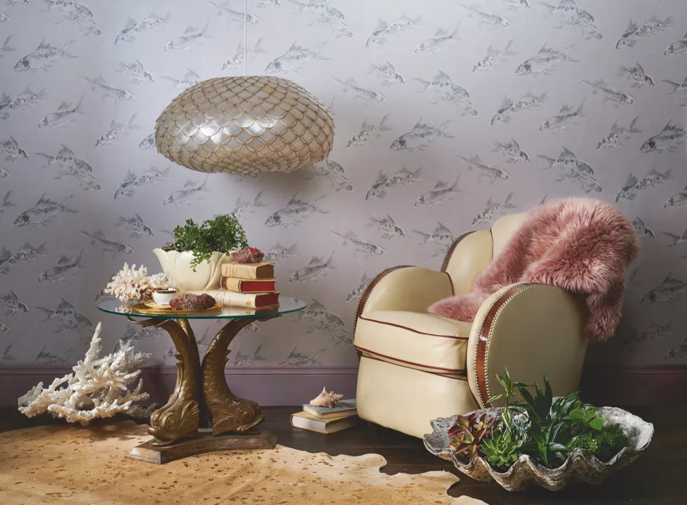 Glamorous reading corner with an Art Deco cloud armchair